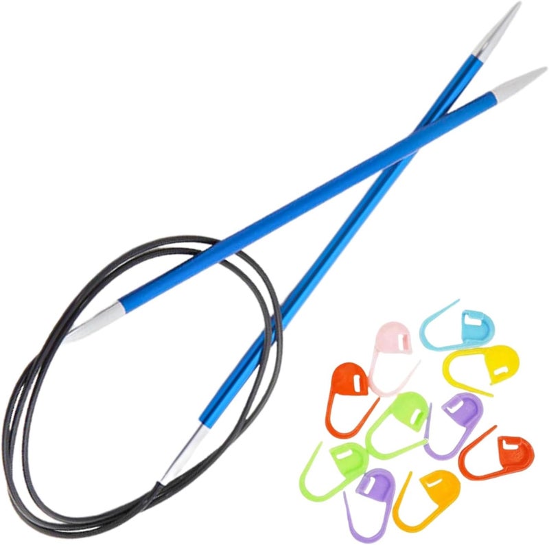 Knit Pro Zing Circular Knitting Needles 40 inch, Size 6 (100cm, 4.00mm) with 10 Colorful Stitch Markers - Image 1